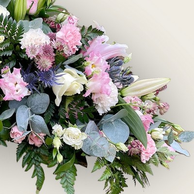 Rose & Eryngium Double Ended Casket Spray