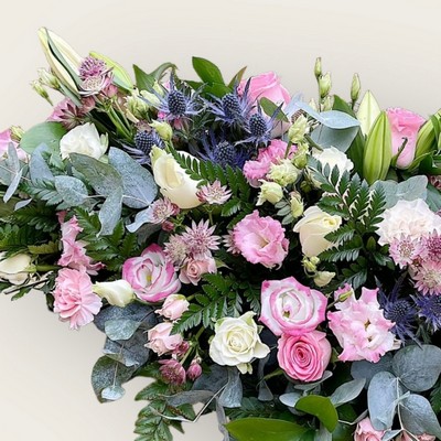 Rose & Eryngium Double Ended Casket Spray