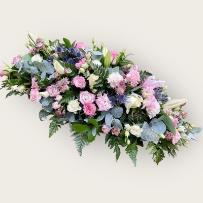 Rose & Eryngium Double Ended Casket Spray