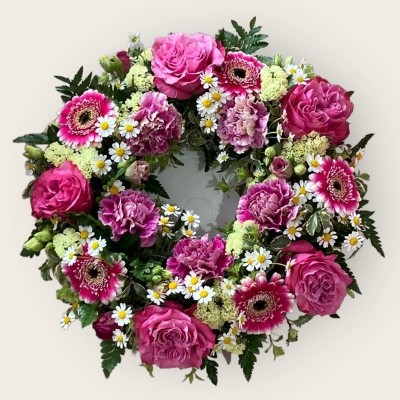 Cerise and Lemon Loose Wreath