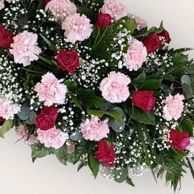 Rose and Carnation Double Ended Casket Spray