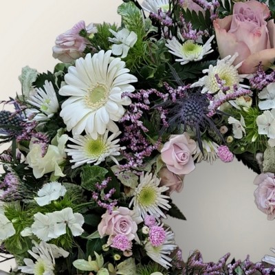 Lilac and Cream Mixed Wreath