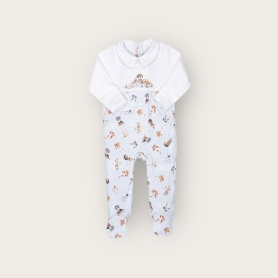 Wrendale Little Paws Dog Printed Babygrow   0 3 months