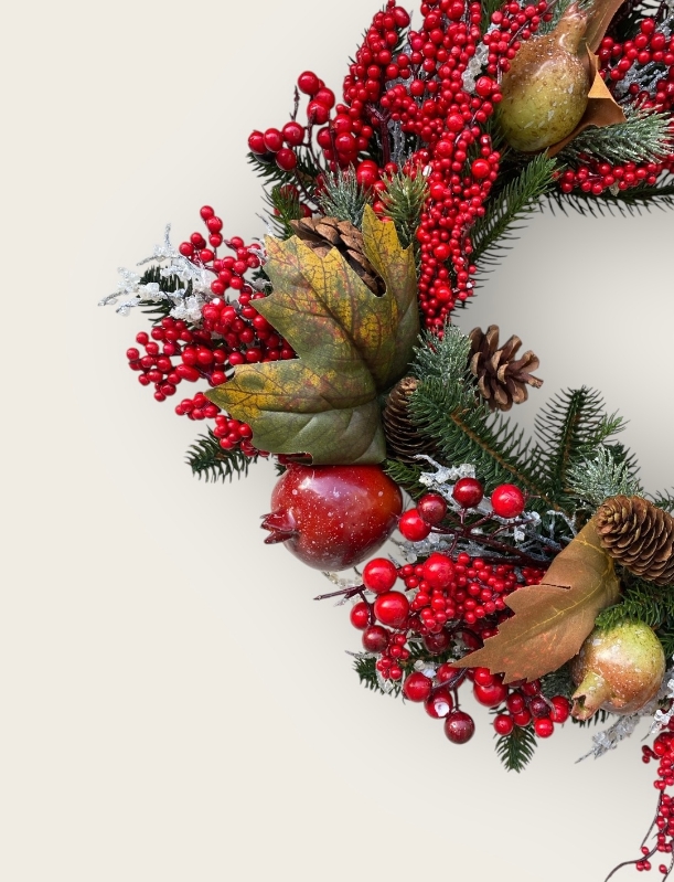 Red Berry and Fruit Artificial Christmas wreath