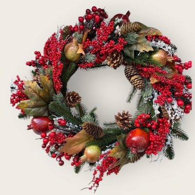 Red Berry and Fruit Artificial Christmas wreath