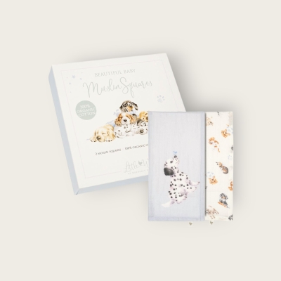 Wrendale 'Little Paws' Dog Muslin Gift Set