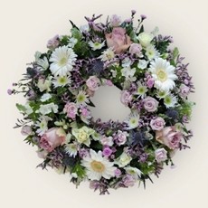 Lilac and Cream Mixed Wreath