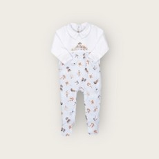 Wrendale Little Paws Dog Printed Babygrow   0 3 months
