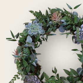 Biodegradable Foliage and Succulent Wreath