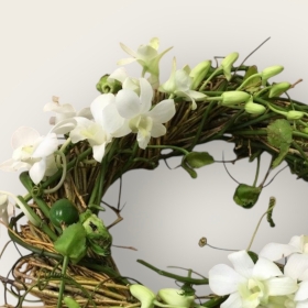 Biodegradable Willow and Dendrobium Wreath