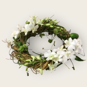 Biodegradable Willow and Dendrobium Wreath