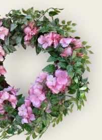 Pink Blossom Artificial Christmas Wreath