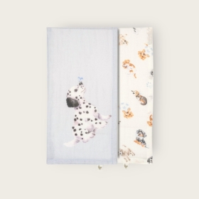 Wrendale 'Little Paws' Dog Muslin Gift Set