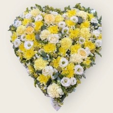 Yellow and White Closed Heart Tribute